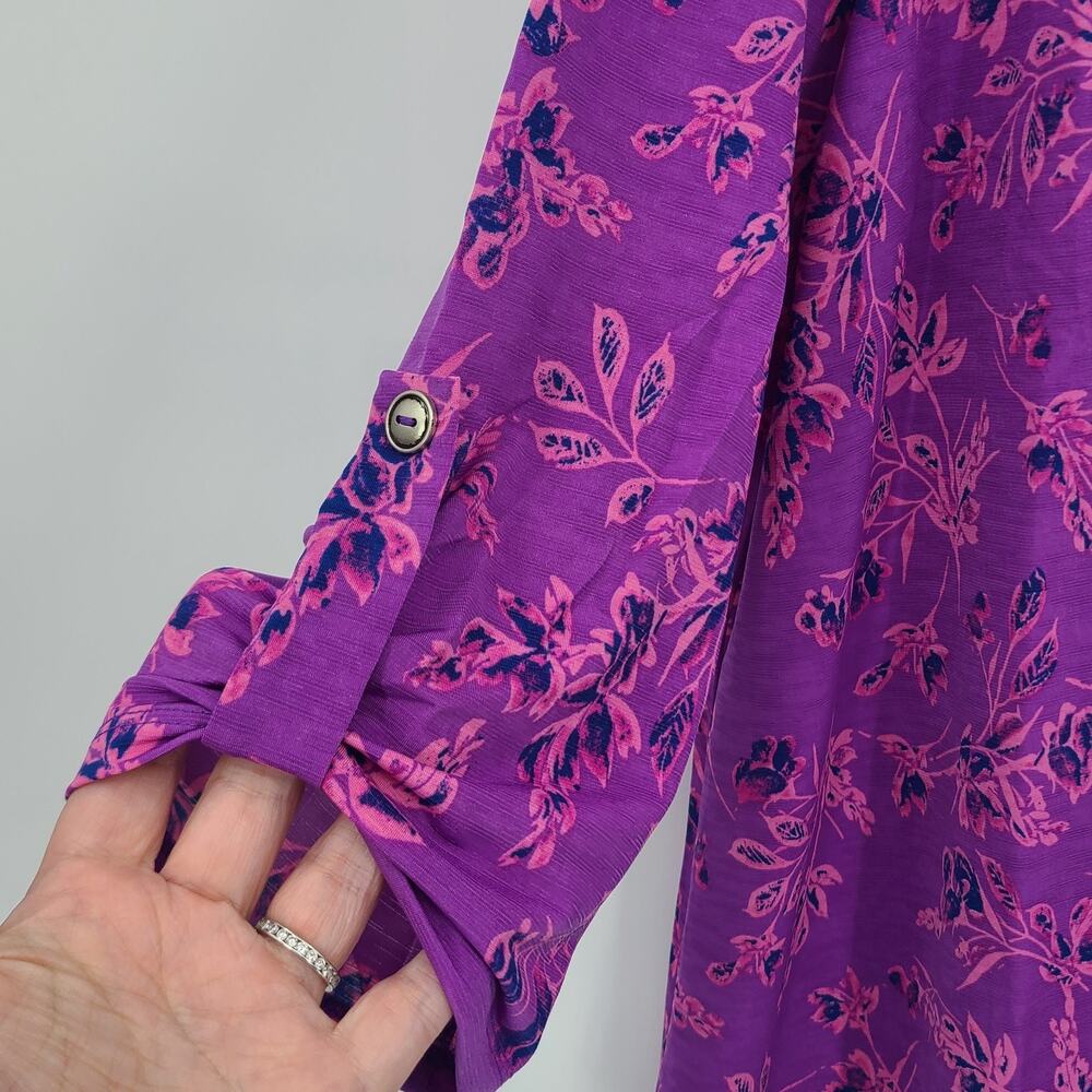 NWT Dear Scarlett Lizzy Top Navy Magenta Floral Flowy Cottagecore Boho Chic - 2X - Picture 3 of 10